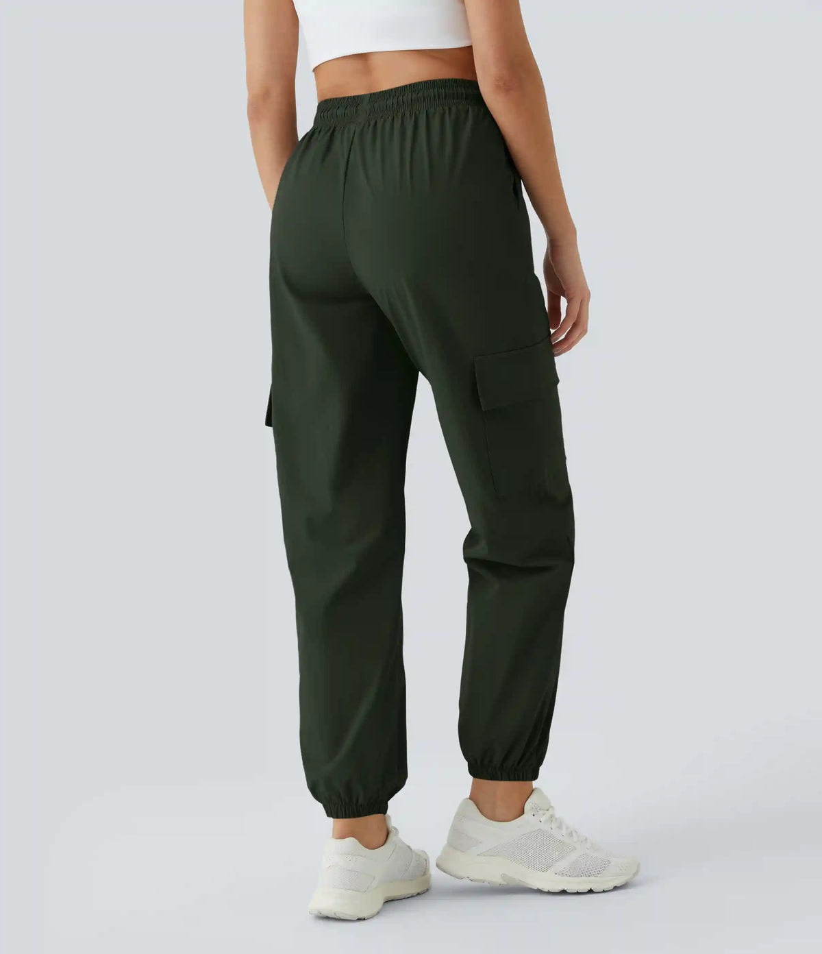 Mid Rise Drawstring Pocket Casual Cargo Joggers