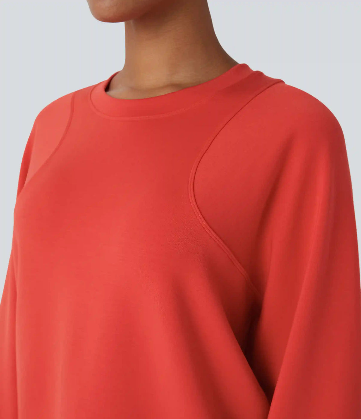 SpacerTek™ Round Neck Raglan Sleeve Solid Casual Sweatshirt