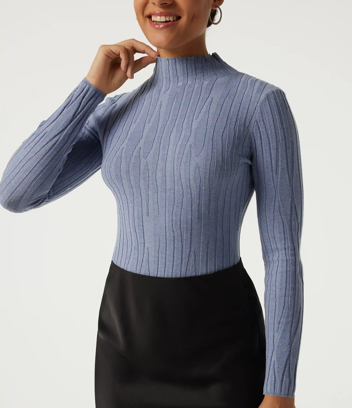 Mock Neck Long Sleeve Work Sweater