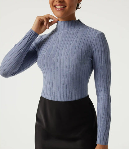 Mock Neck Long Sleeve Work Sweater
