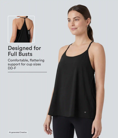 SoftlyZero™ Airy Halter Draped InstantCool Yoga Sports Top DD-F Cups