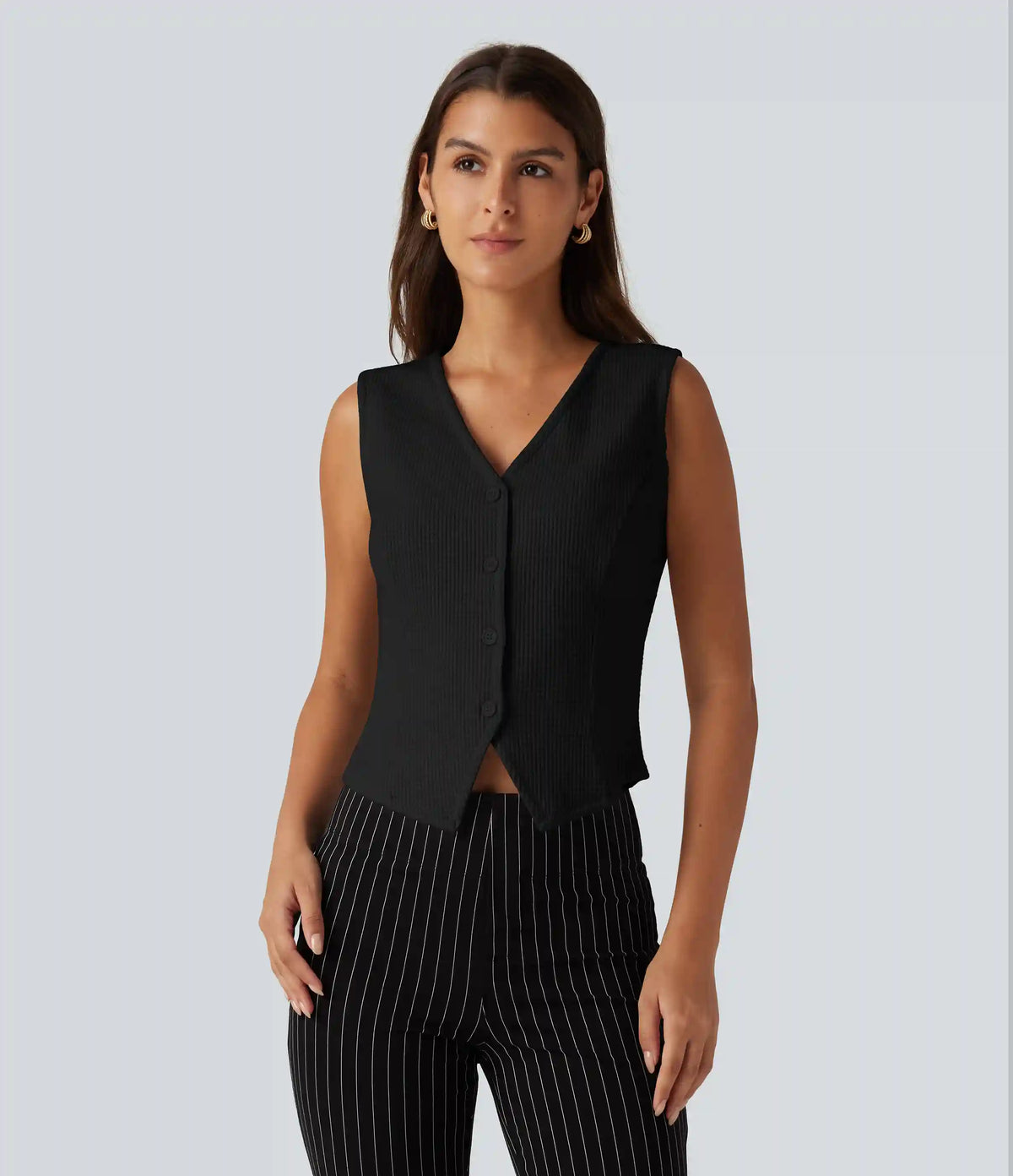 V Neck Waffle Work Vest