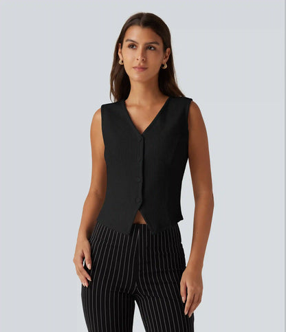 V Neck Waffle Work Vest
