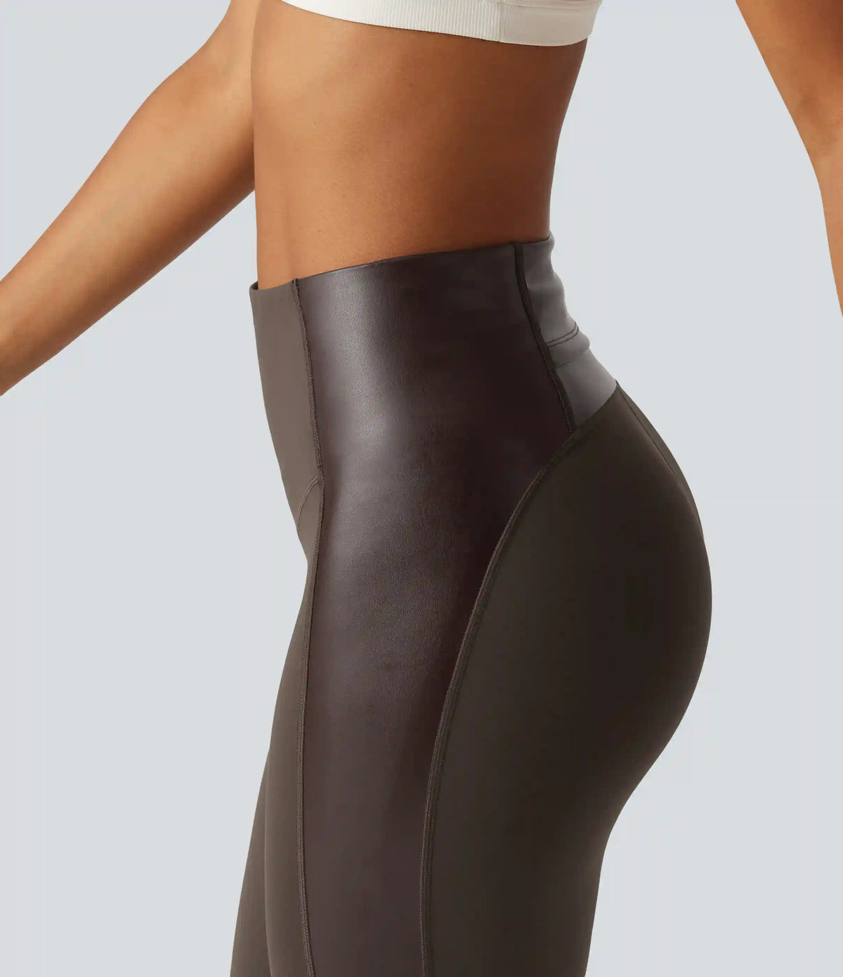 Halara UltraSculpt™ High Waisted Stretchy PU Tummy Control Yoga Leggings with Pocket
