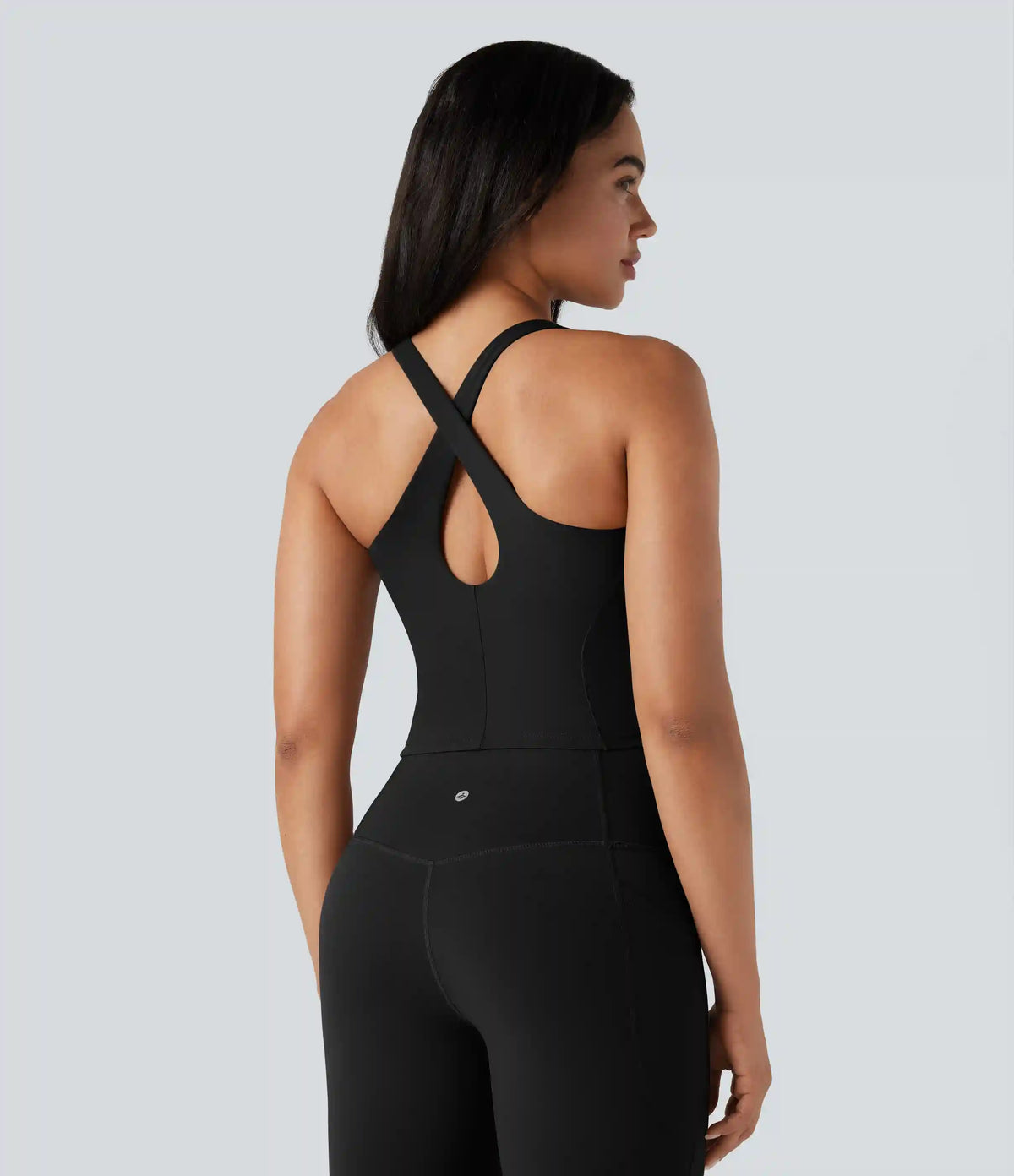 Halara UltraSculpt™ Deep V-neck Push-Up Crisscross Back 2-in-1 Yoga Tank Top