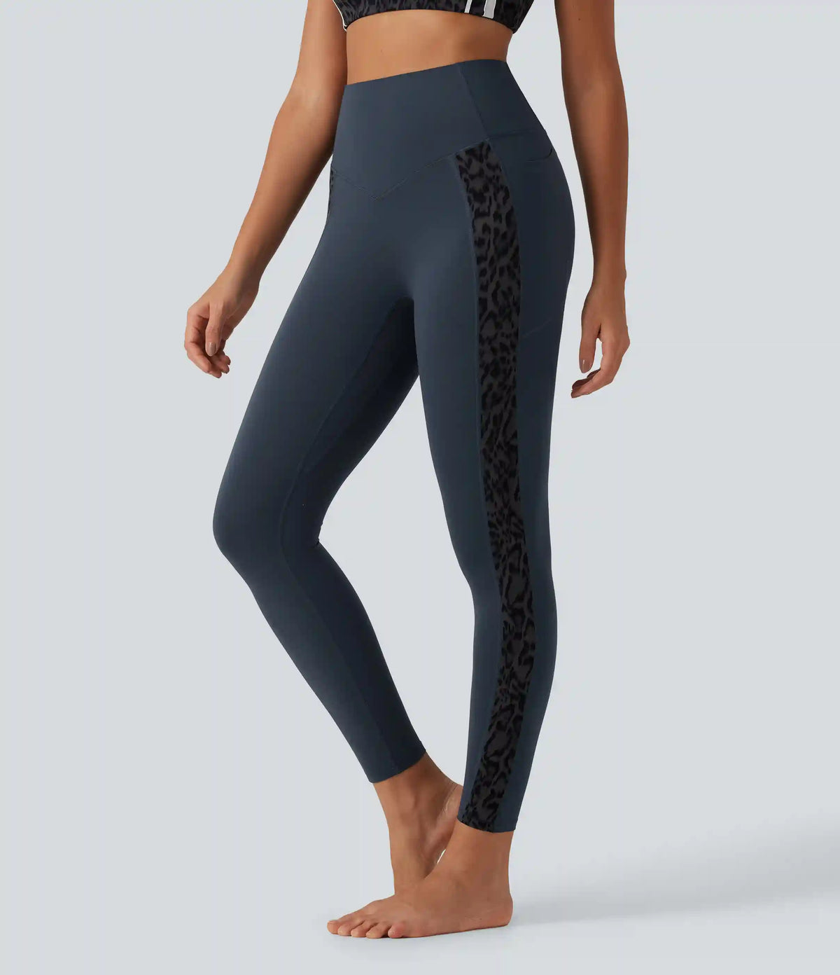 Halara UltraSculpt™ Leopard Print High Waisted Tummy Control Butt Lifting Yoga Leggings with Pockets