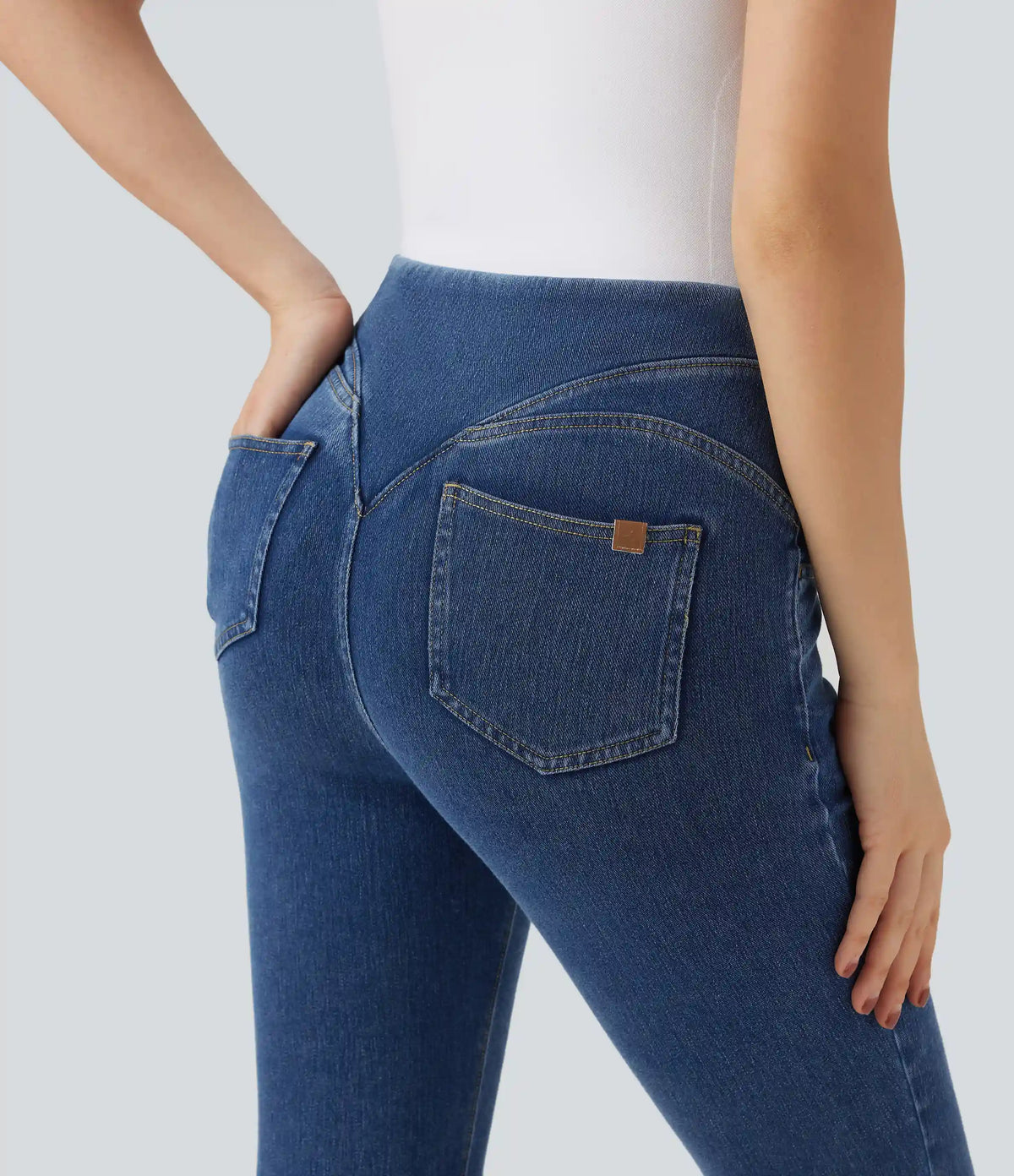 Halara Flex™ High Waisted Tummy Control Butt Lifting Denim Casual Leggings with Pockets