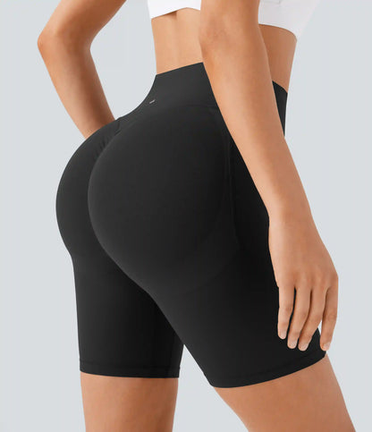 Halara UltraSculpt™ High Waisted Scrunch Butt Lifting Tummy Control Side Pocket Shaping Workout Biker Shorts 7''