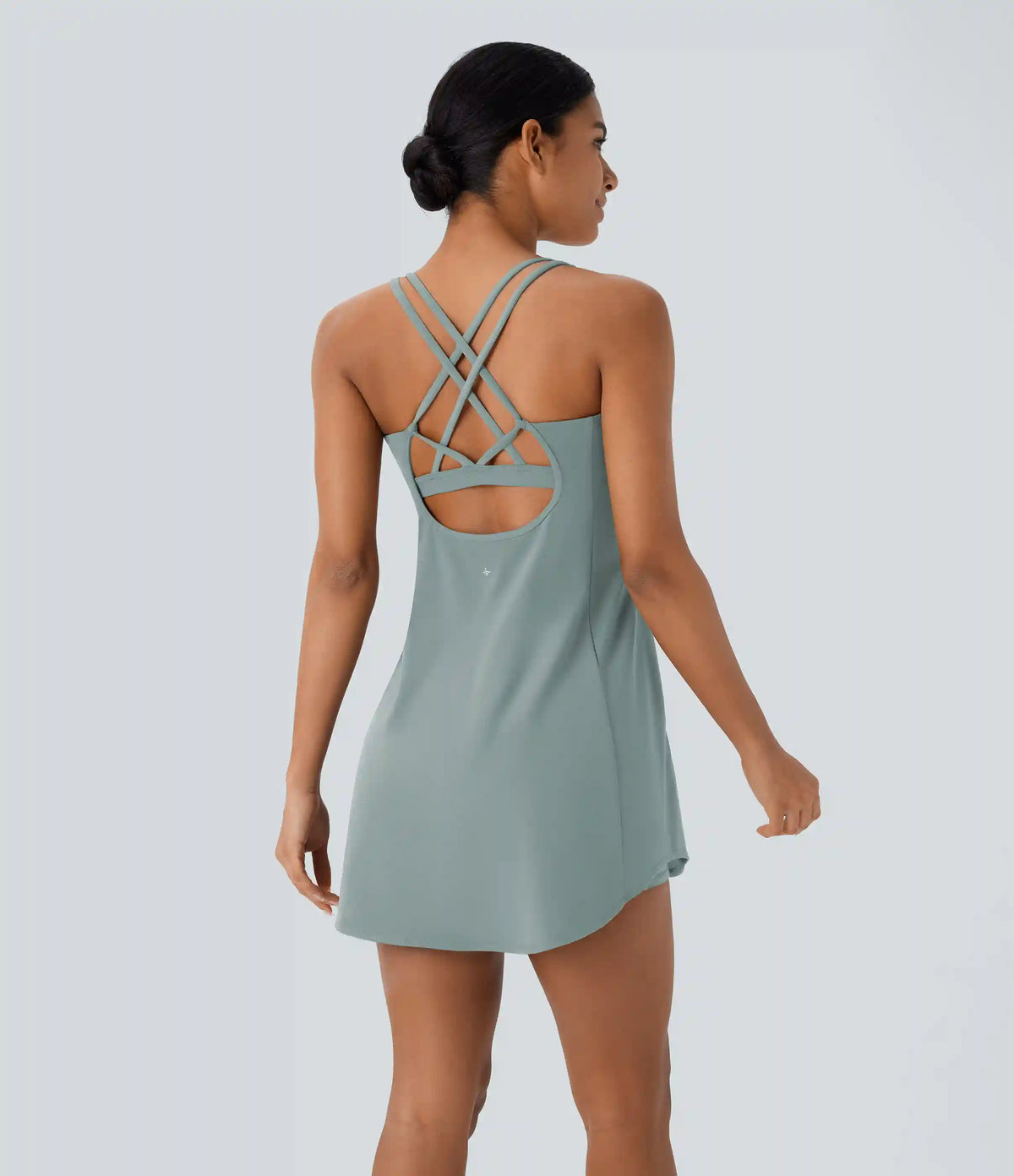 SoftlyZero™ Plush Cut Out Pocket 2-Piece Mini Yoga Active Dress