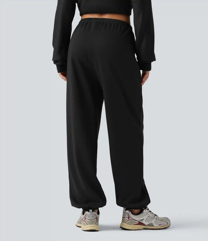 Low Rise Inner Drawstring Casual Jogger Sweatpants with Pockets