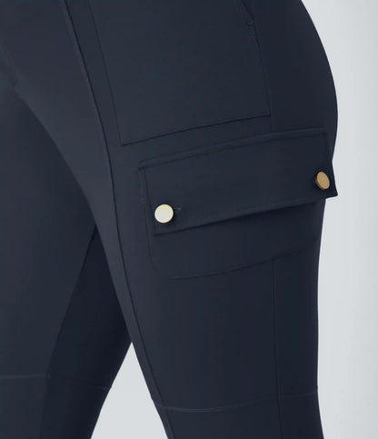 DayStretch High Waisted Zipper Pockets Solid Slim Hiking Plus Size Cargo Pants