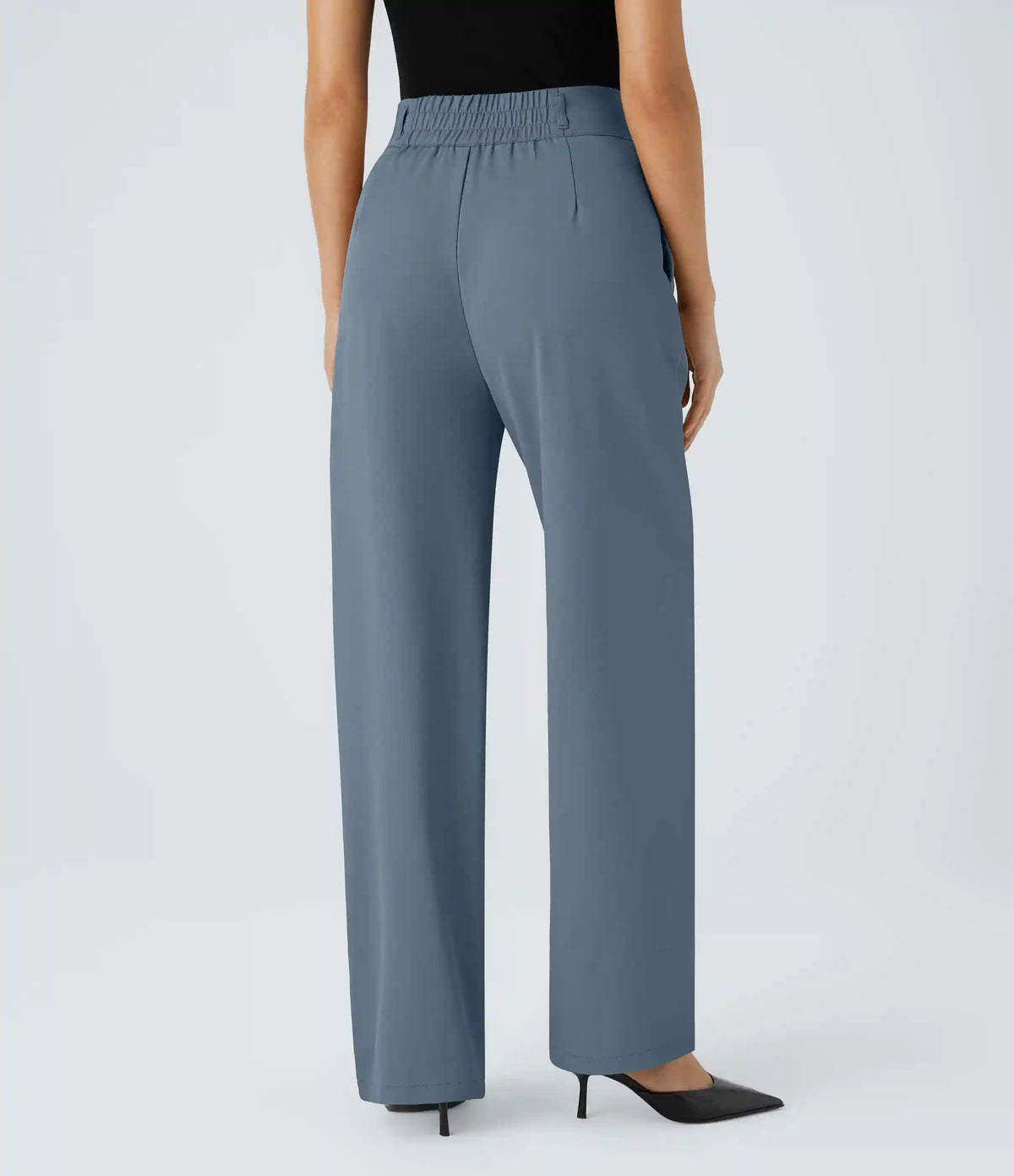 Halara Flex™ High Waisted Zipper Pocket Shirred Straight Leg Work Pants