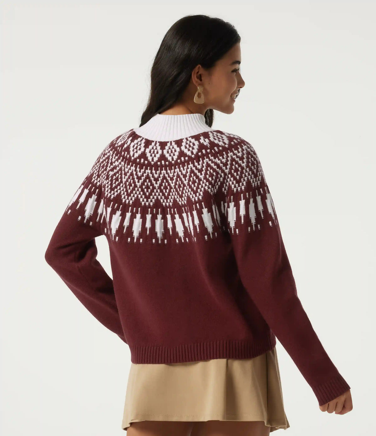 High Neck Long Sleeve Casual Sweater