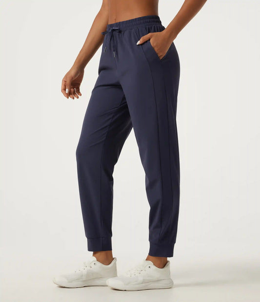 Mid Rise Drawstring Tapered Quick Dry InstantCool Running Joggers with Pockets