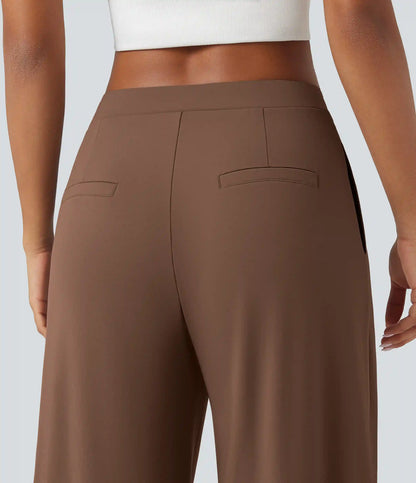 Halara Flex™ DayStretch Asymmetric Mid Rise Barrel Leg Work Pants with Pockets