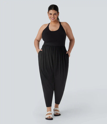 Harem Casual Plus Size Jumpsuit with Pocket-Easy Peezy Edition