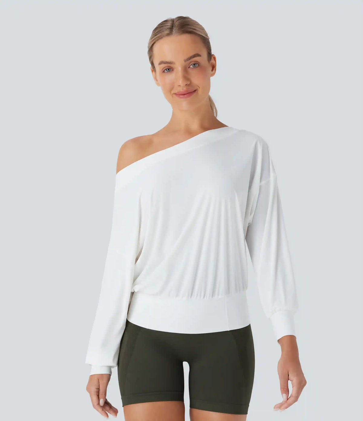 One Shoulder Oversize InstantCool Quick Dry Yoga Sports Top