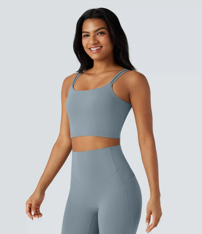 Halara UltraSculpt™ Double Straps Twisted Backless Cropped Yoga Tank Top