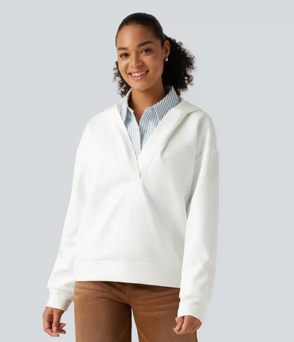 Hooded Dropped Shoulder Long Sleeve Work Sweatshirt