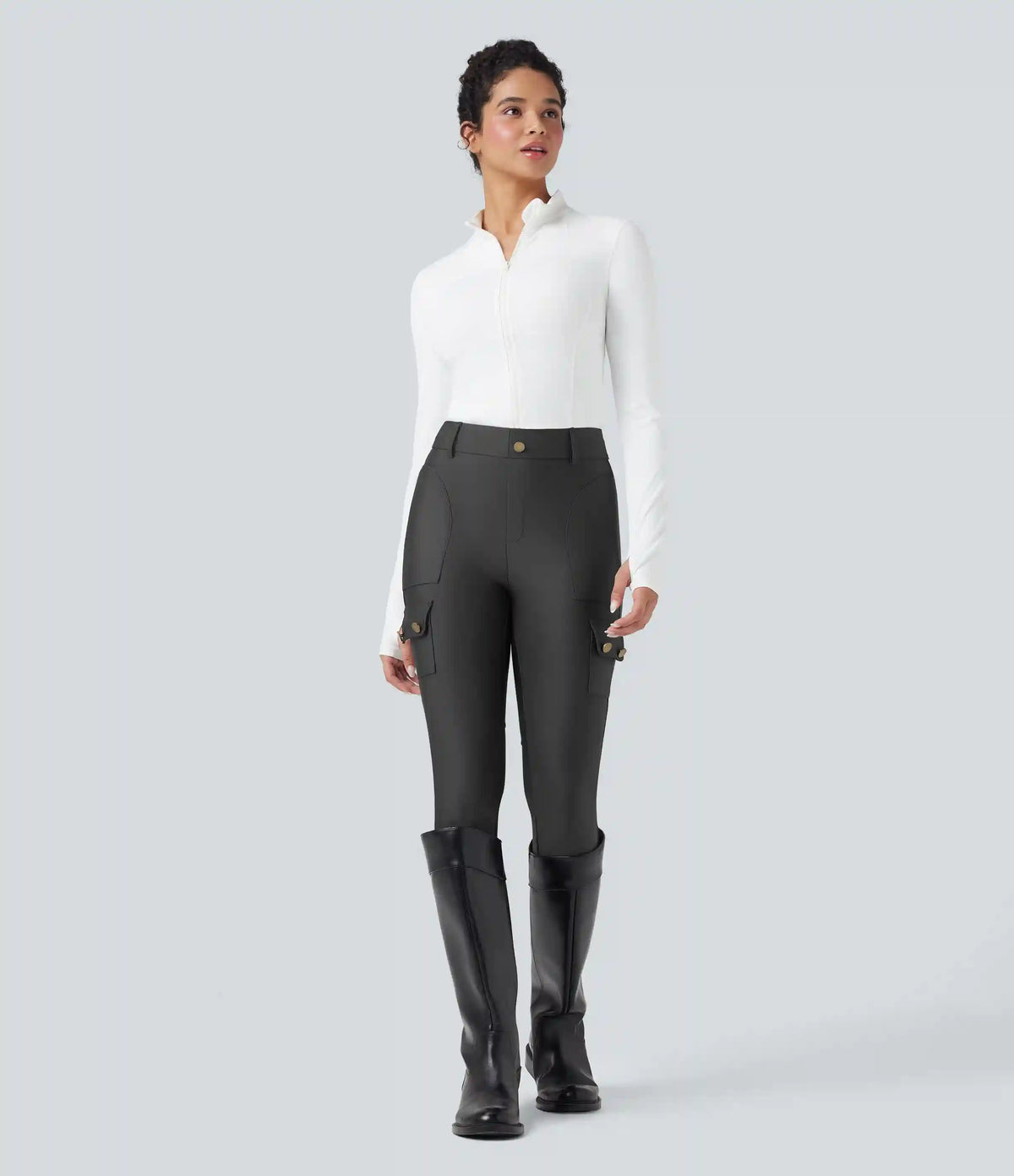 High Waisted Sheen 7/8 Leggings with Pockets