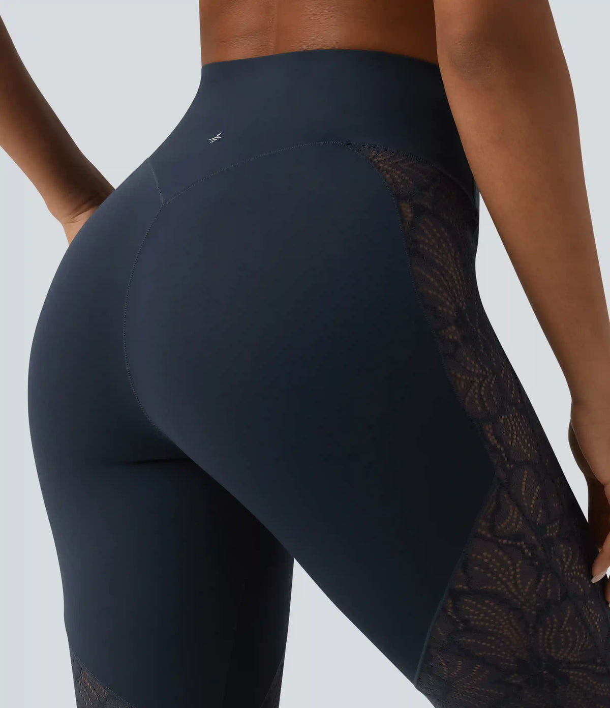 Halara UltraSculpt™ High Waisted Tummy Control Contrast Lace Yoga 7/8 Leggings with Pocket