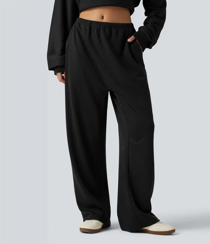 Low Rise Drawstring Straight Leg Casual Sweatpants with Pockets