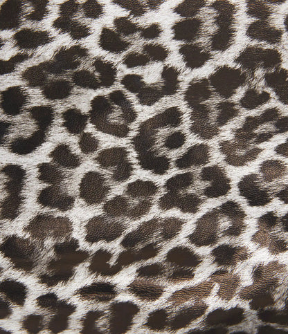 High Waisted Tummy Control Stretchy PU Leopard Print Party Mini Skirt with Built-In Shorts-Longer Length