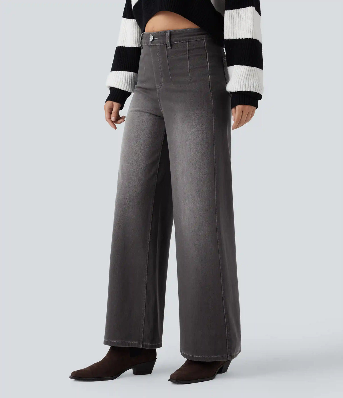 Halara Flex™ High Waisted Tummy Control Wide Leg Casual Jeans with Pockets