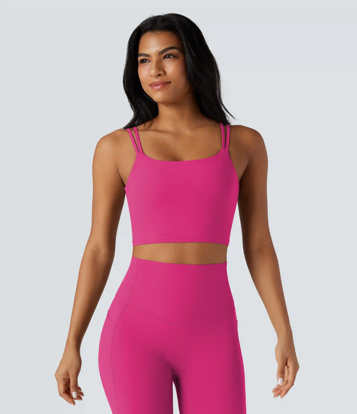 Halara UltraSculpt™ Double Straps Twisted Backless Cropped Yoga Tank Top