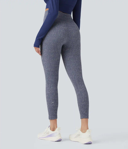 OneForm Seamless Flow High Waisted Speckled 7/8 Yoga Leggings with Pockets