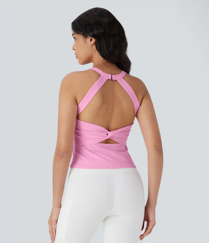 SoftlyZero™ Plush Cut Out Yoga Tank Top DD-F Cups