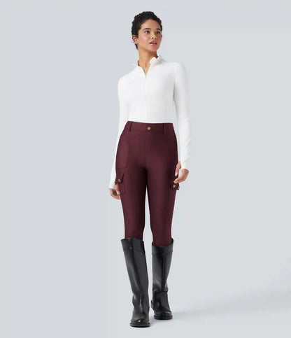 High Waisted Sheen 7/8 Leggings with Pockets