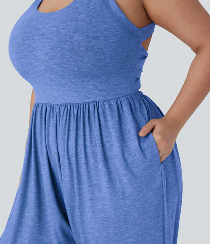 Harem Casual Plus Size Jumpsuit with Pocket-Easy Peezy Edition