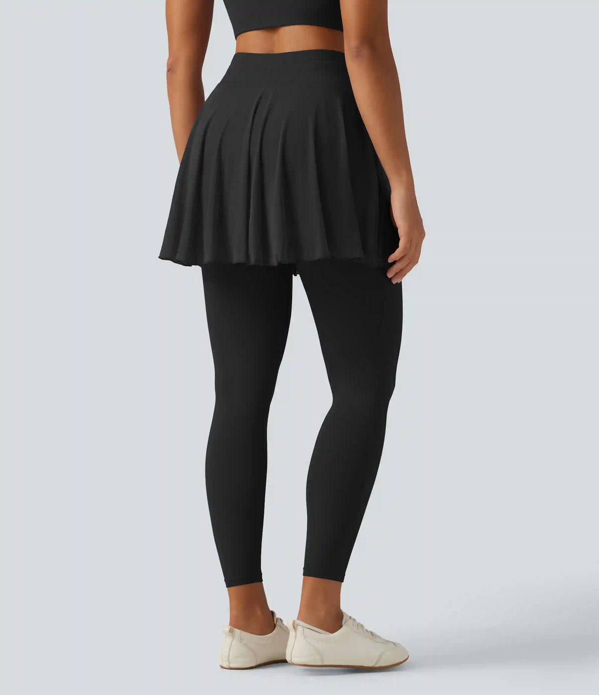 SoftlyZero™ High Waisted Drawstring Mesh Dance Skirted Leggings with Pockets