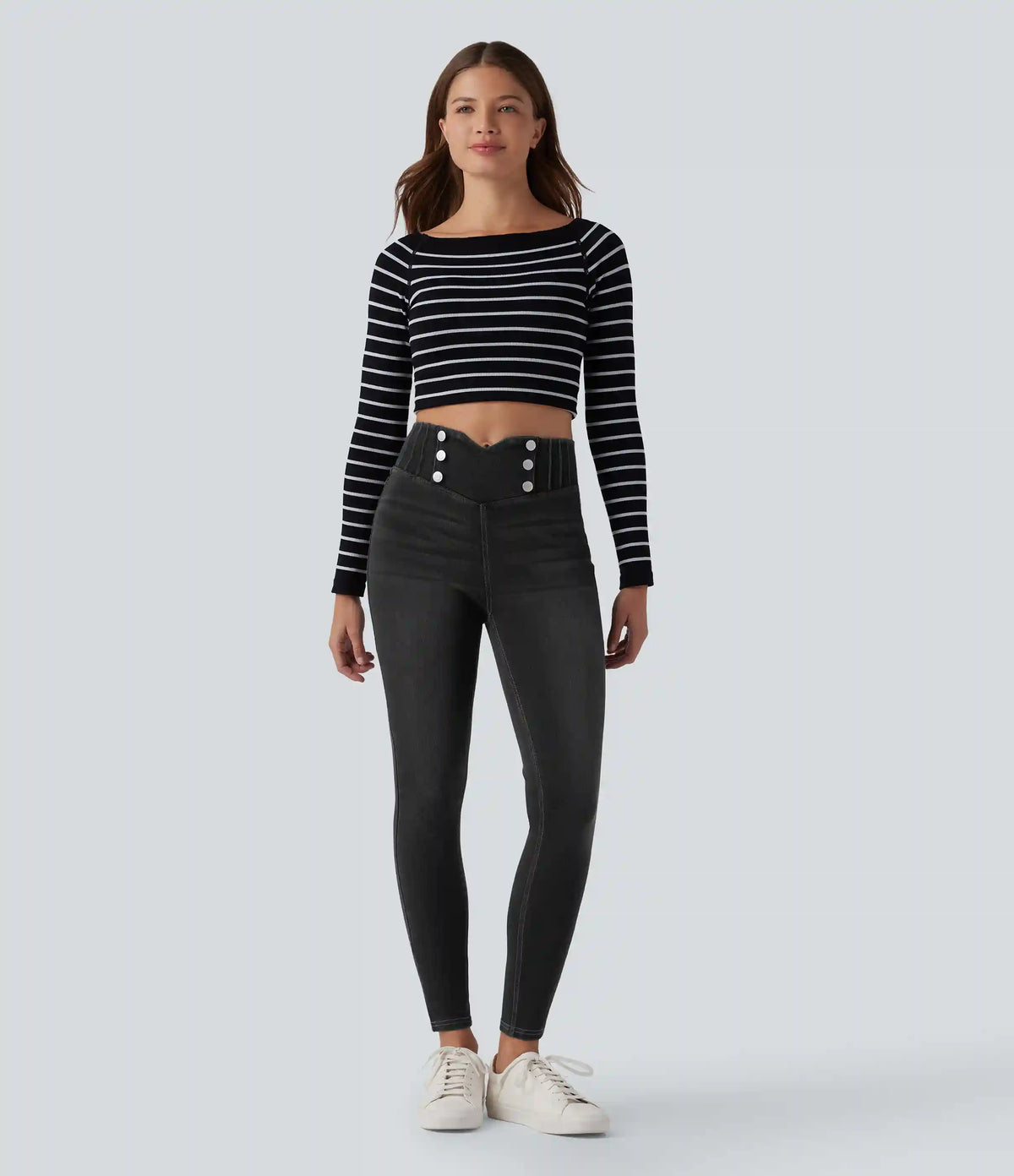 Halara Flex™ High Waisted Tummy Control Skinny Denim Casual Leggings with Pockets
