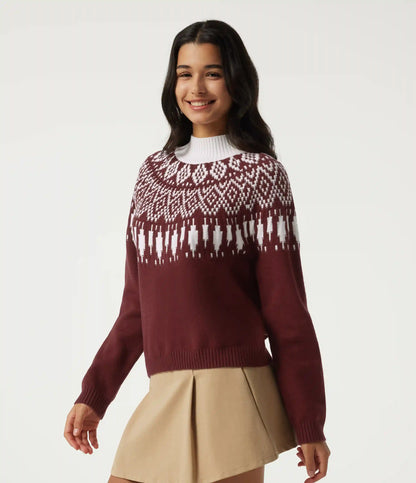 High Neck Long Sleeve Casual Sweater