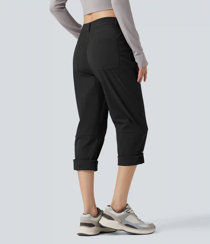 Durable Water Repellent Mid Rise Straight Leg Hiking Pants with Pockets-Adjustable Pant Length