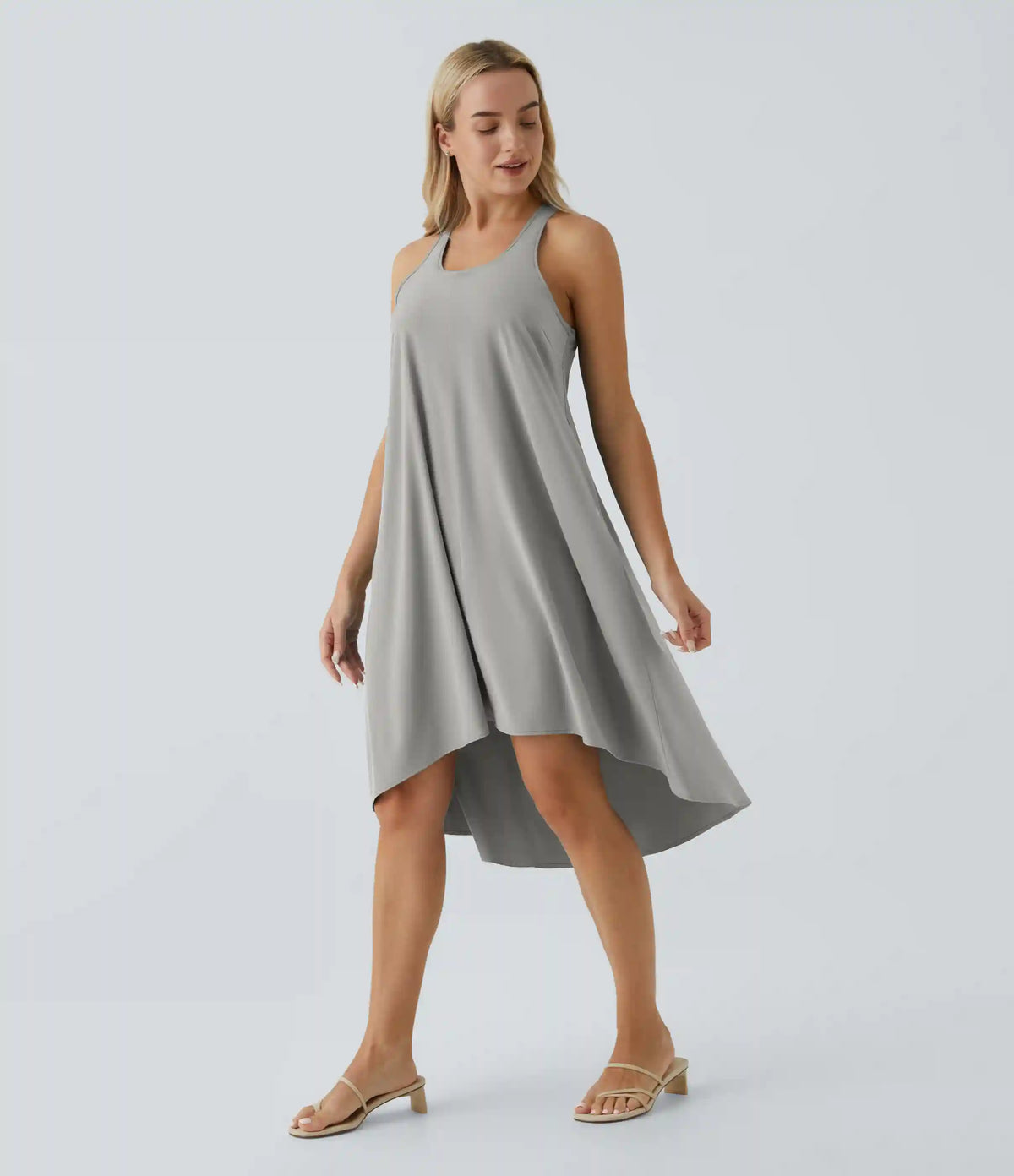 Breezeful™ RacerPocket High Low Flowy Midi Quick Dry Casual Dress