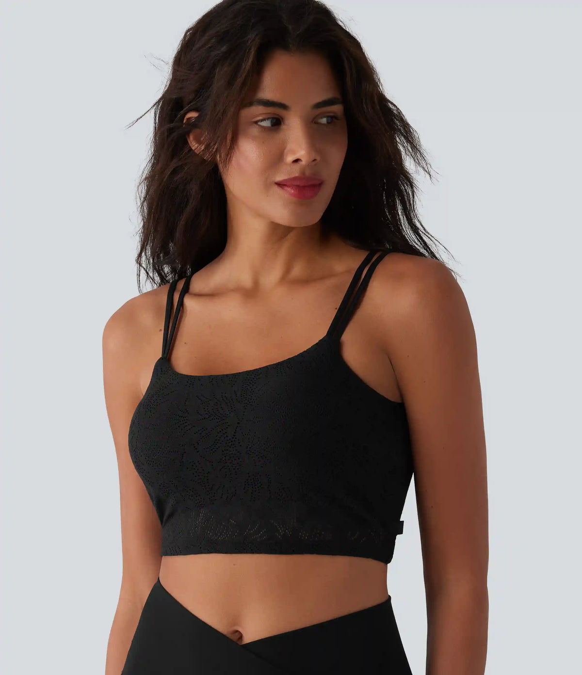 SoftlyZero™ U Neck Lace Cropped Yoga Tank Top