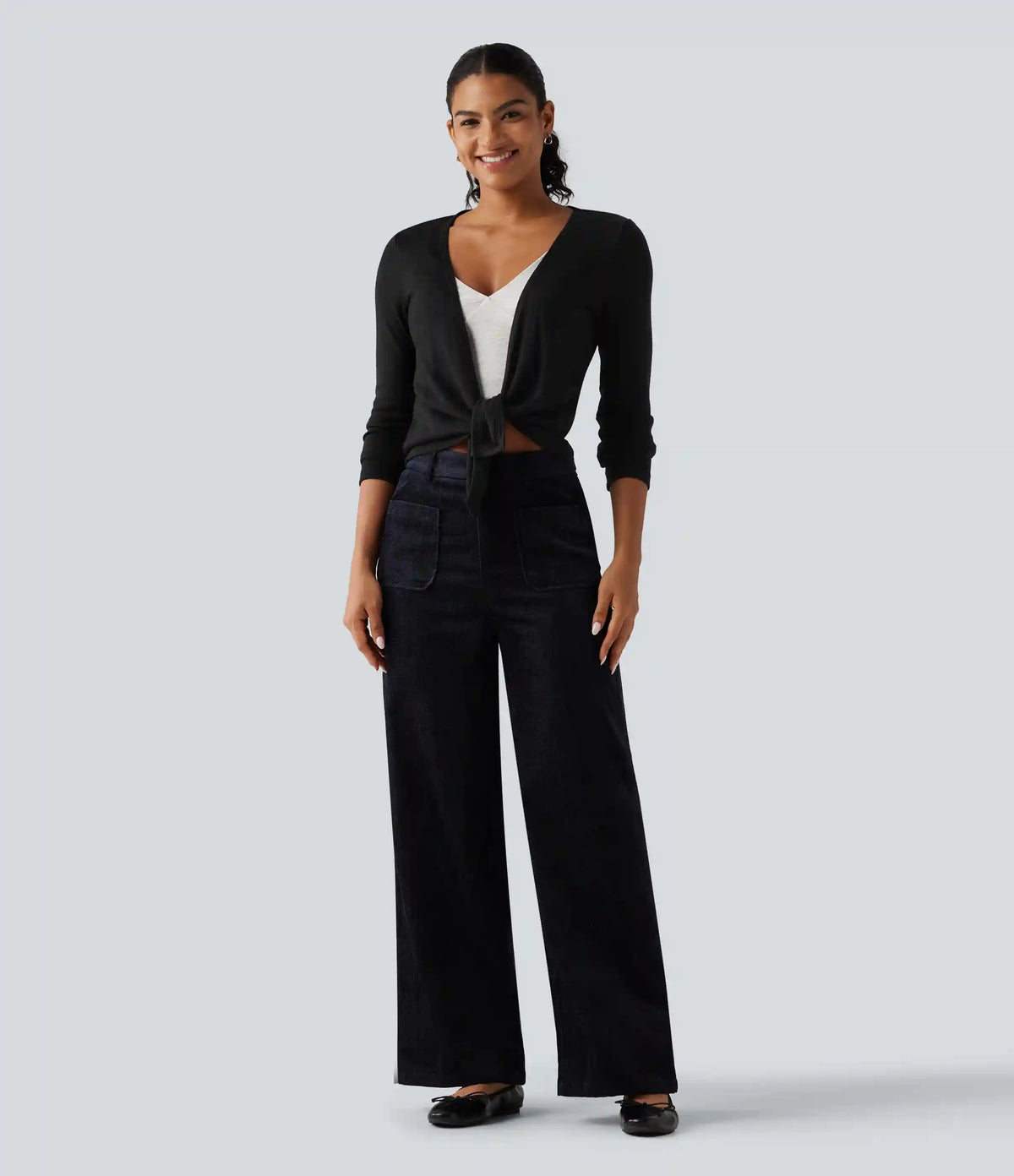 Open Front Long Sleeve Casual Cardigan