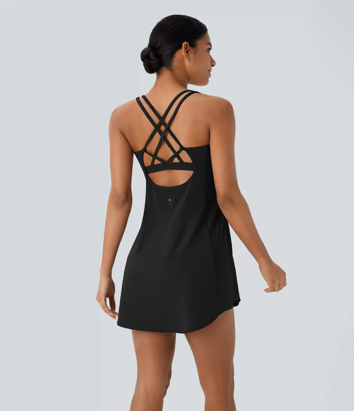 SoftlyZero™ Plush Cut Out Pocket 2-Piece Mini Yoga Active Dress