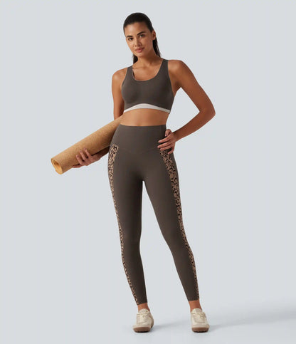 Halara UltraSculpt™ Leopard Print High Waisted Tummy Control Butt Lifting Yoga Leggings with Pockets