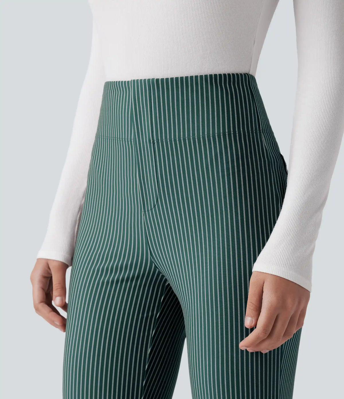 Halara Flex™ High Waisted Striped Work Flare Pants with Pockets