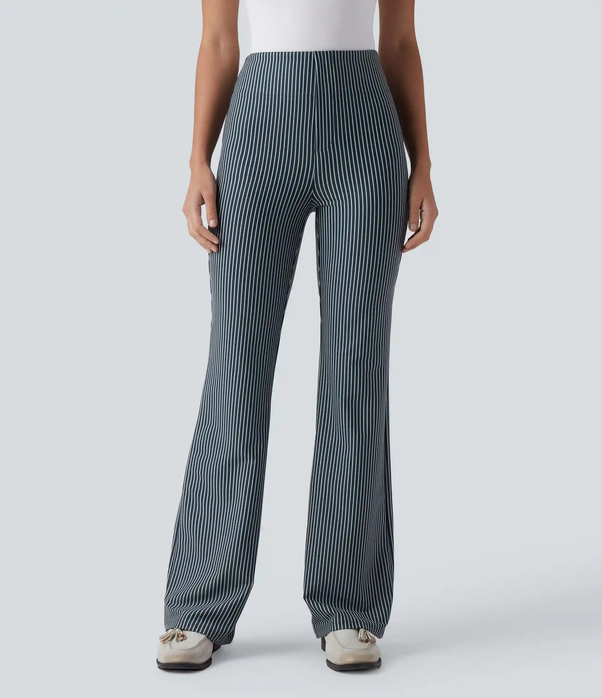 Halara Flex™ High Waisted Striped Work Flare Pants with Pockets