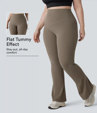Halara UltraSculpt™ High Waisted Tummy Control Pocket Shaping Yoga Bootcut Plus Size Leggings