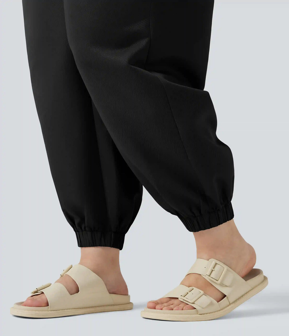 Plus Size Mid Rise Casual Joggers with Pockets