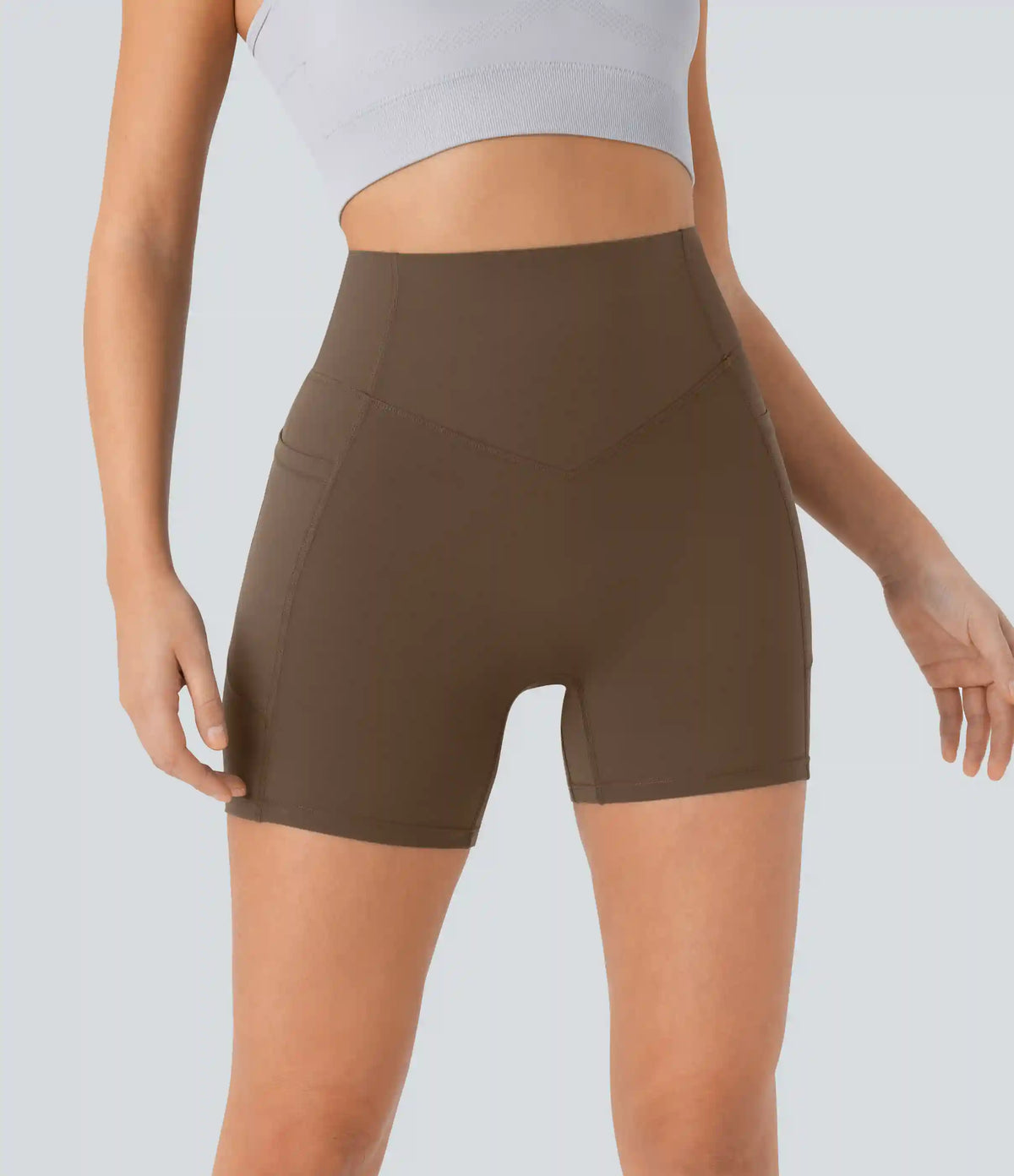 Halara UltraSculpt™ High Waisted Scrunch Butt Lifting Tummy Control Pocket Shaping Workout Biker Shorts 5''