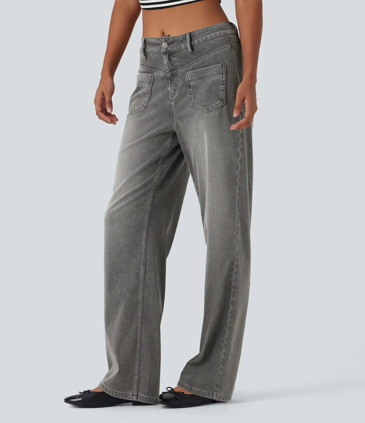 Halara Flex™ Mid Rise Straight Leg Casual Jeans with Pockets