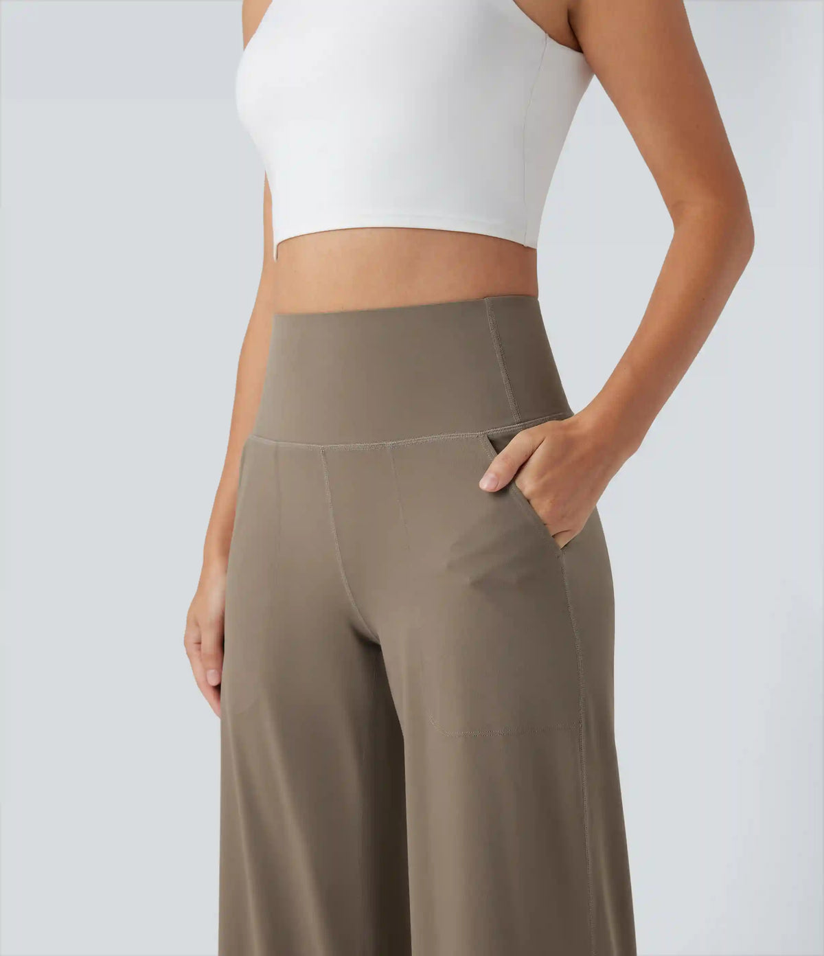 Halara UltraSculpt™ High Waisted Tummy Control Wide Leg Yoga Pants with Pockets