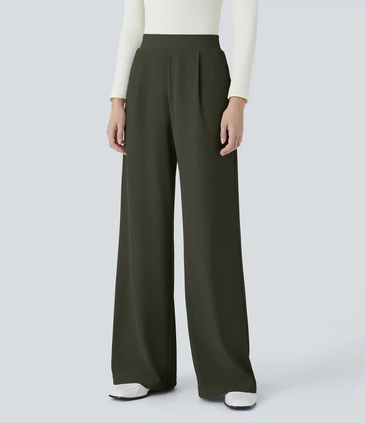 Halara Flex™ High Waisted Body Sculpt Waist-Slimming Pocket Wide Leg Micro Waffle Work Pants